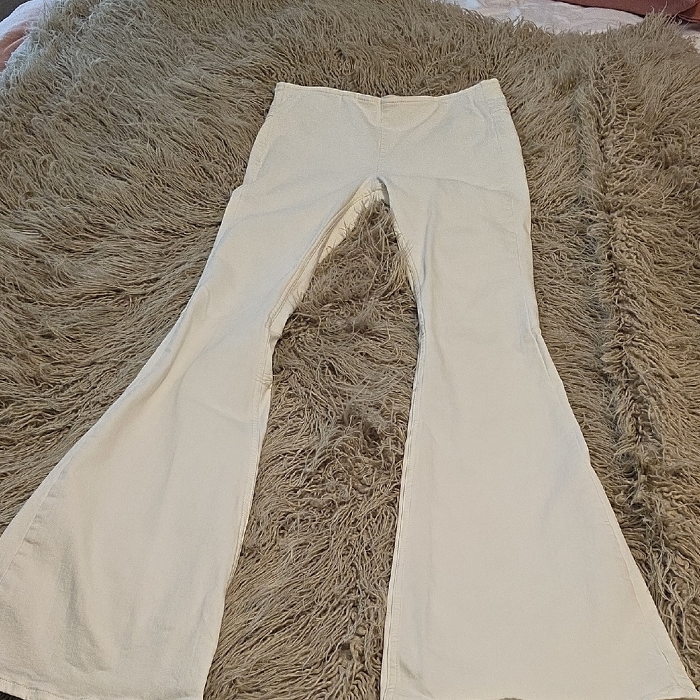 Free People Cream Flared Pants